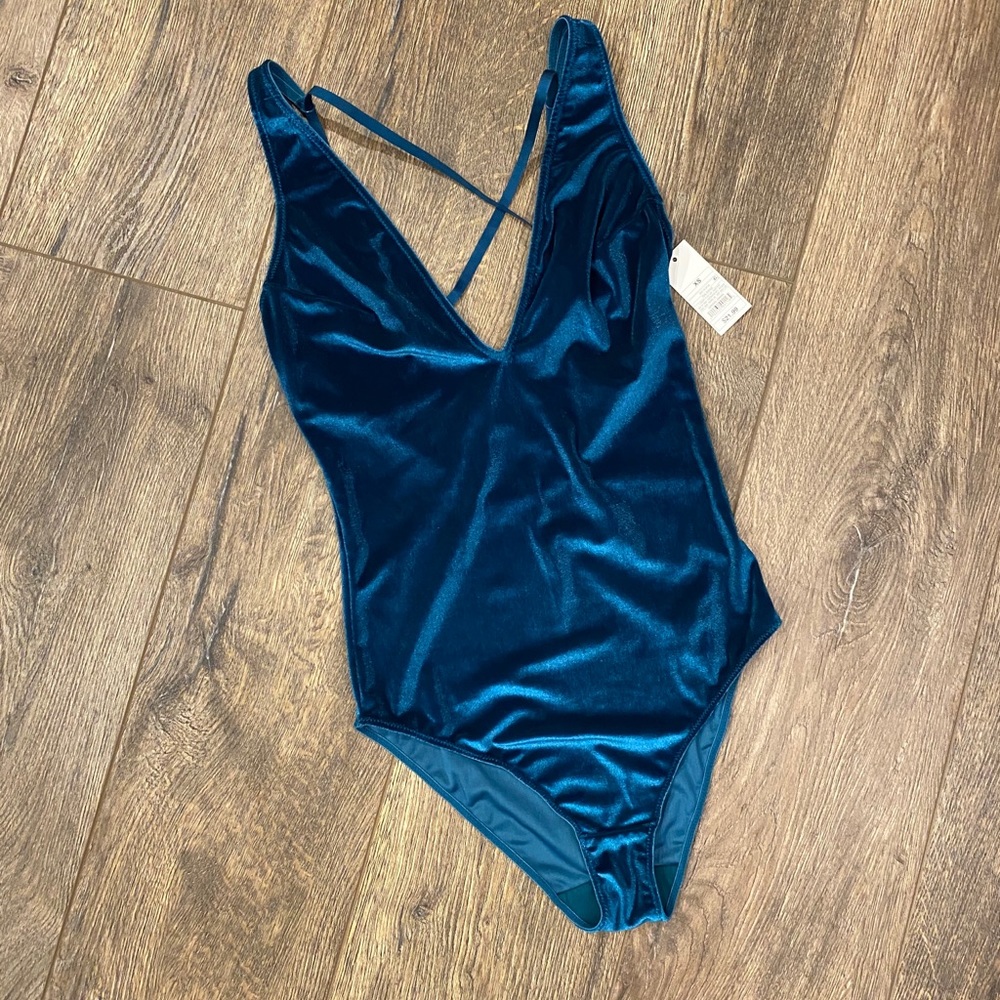💙 Dark blue/Teal Velvet Body Suit 💙